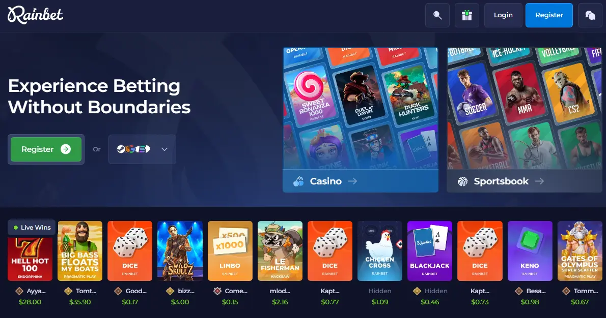 Rainbet Casino – Online slots en live casino voor Nederlandse spelers image 1