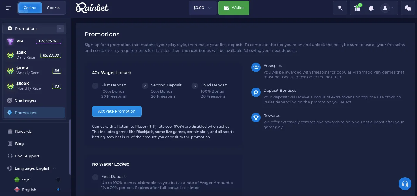 Rainbet Casino – Online slots en live casino voor Nederlandse spelers image 3