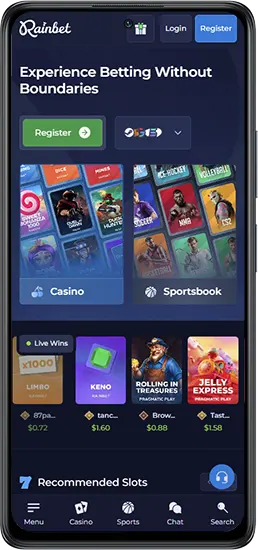 Functies van de Rainbet Casino App